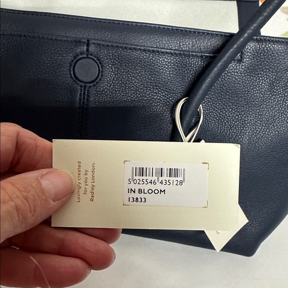 RADLEY LONDON In Bloom Midnight Blue Italian Leather Tote with Dustbag - Picture 14 of 16